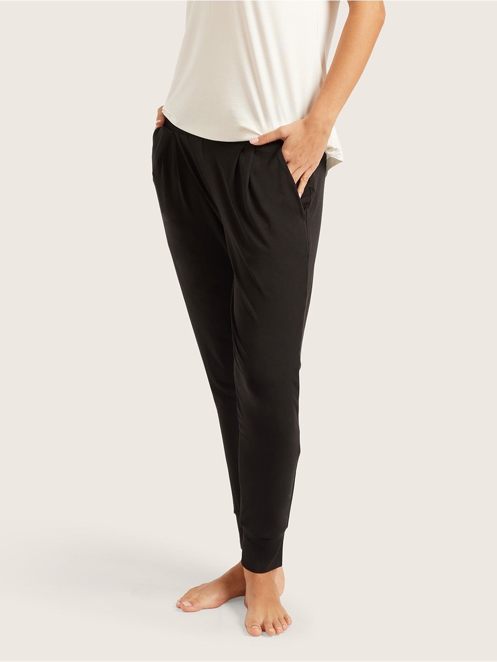 Boody Downtine Lounge Pants in Black Size Small in Heavyweight Bamboo Jersey - Picture 3 of 11